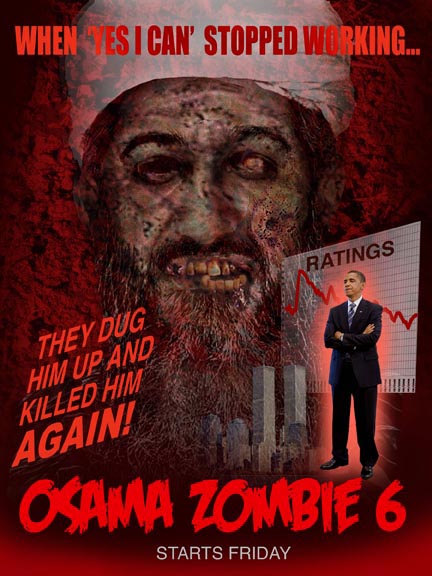 bin laden poster. Bin Laden poster display