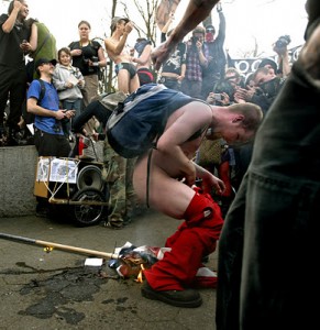 OWS crap on flag