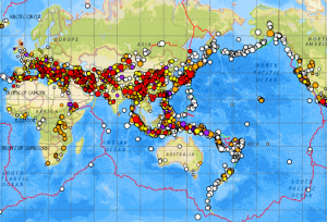 earthquakes world map